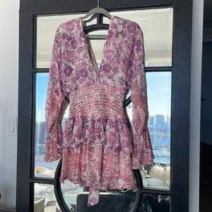 Hemant & Nandita floral ruffle minidress